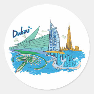 Dubai classic round sticker
