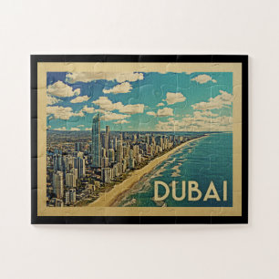 Dubai Coast Vintage Travel Jigsaw Puzzle