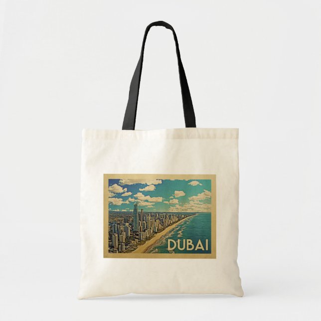 Dubai Coast Vintage Travel Tote Bag (Front)