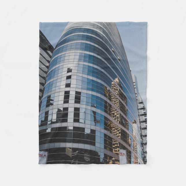 Dubai glass skyscraper fleece blanket (Front)