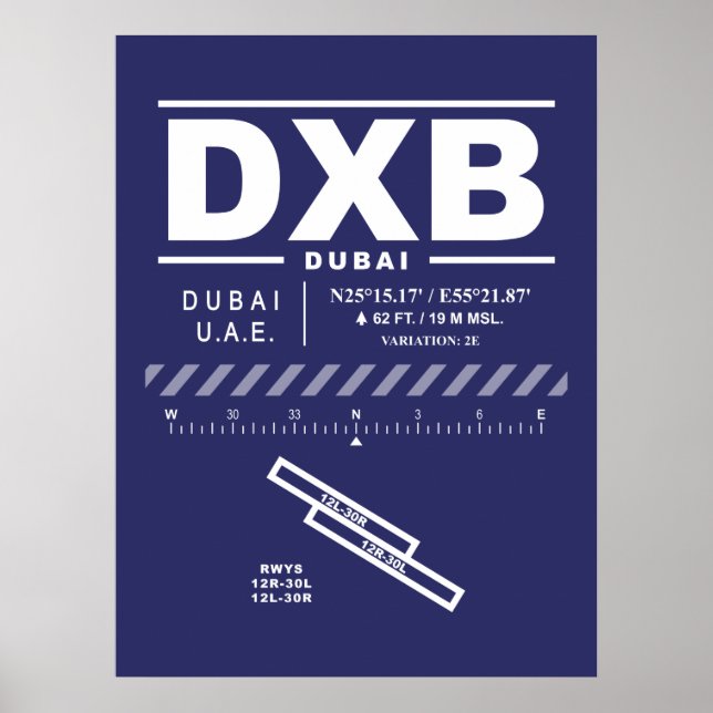 Dubai International Airport DXB Poster (Front)
