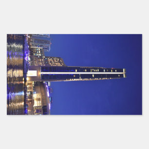 Dubai Marina architecture at night Rectangular Sticker