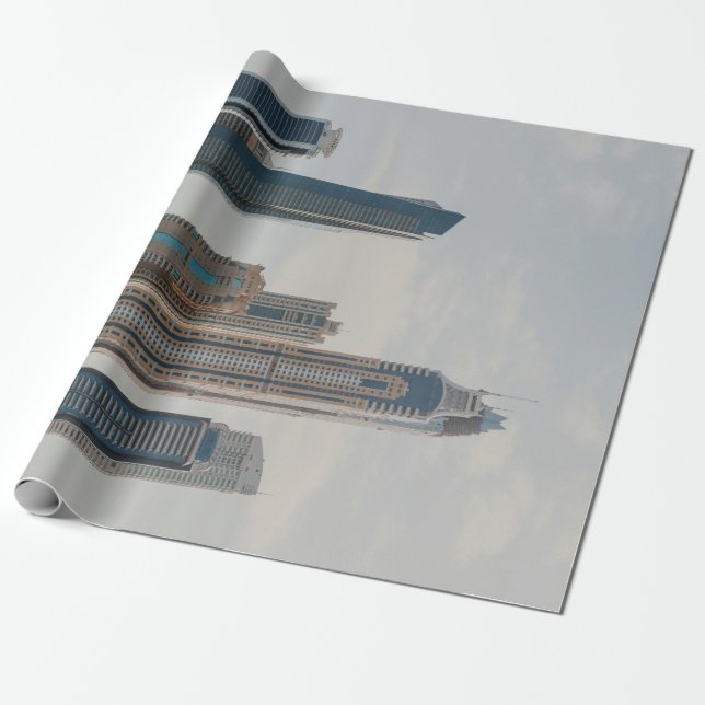 Dubai Marina architecture Wrapping Paper (Unrolled)