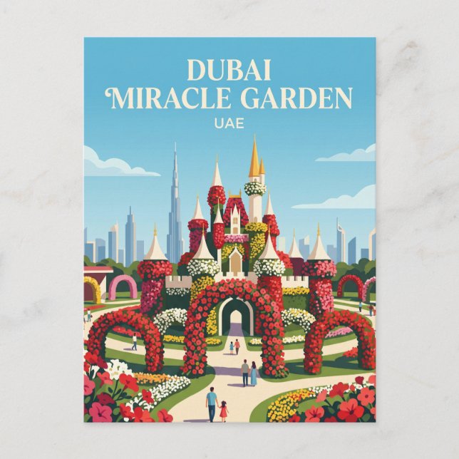 Dubai Miracle Garden UAE Postcard (Front)