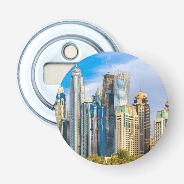 Dubai modern skyscrapers Corniche Bottle Opener (Front)