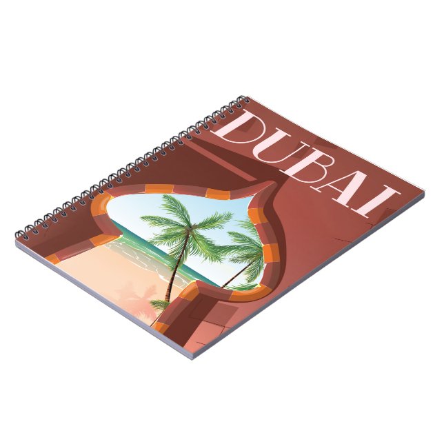 Dubai Palace Travel poster Notebook (Left Side)