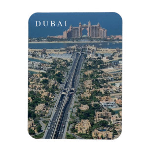 Dubai Palm panoramic view fridge magnet