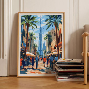 Dubai Print Dubai Illustration Dubai Travel Poster
