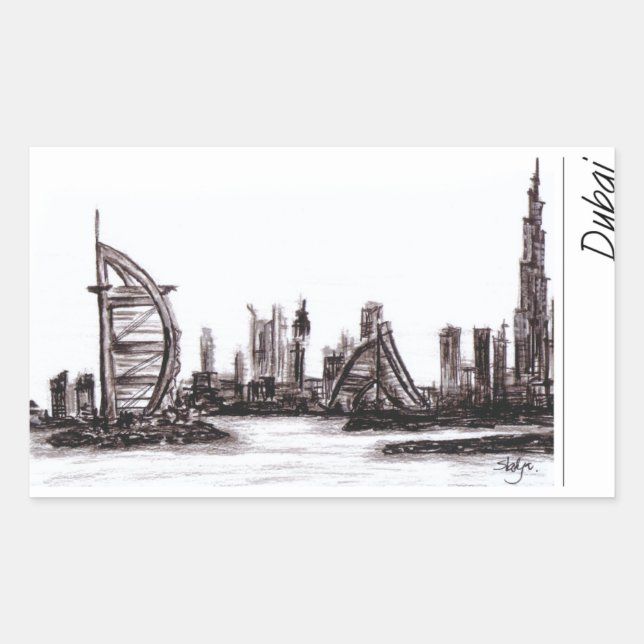 Dubai Rectangular Sticker (Front)