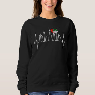 Dubai Skyline Heartbeat Burj Khalifa UAE Flag Silh Sweatshirt