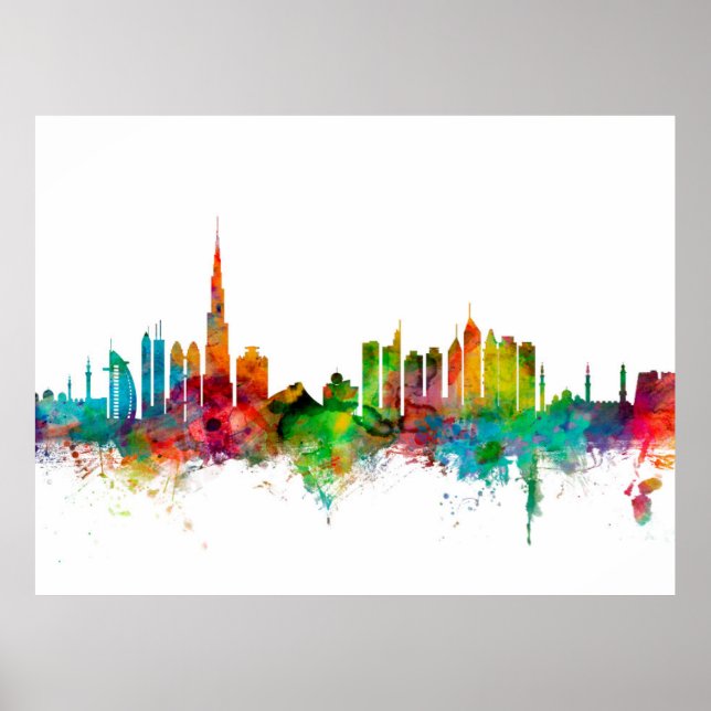 Dubai Skyline Poster (Front)