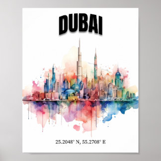 Dubai Skyline Poster
