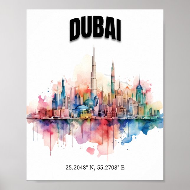 Dubai Skyline Poster (Front)
