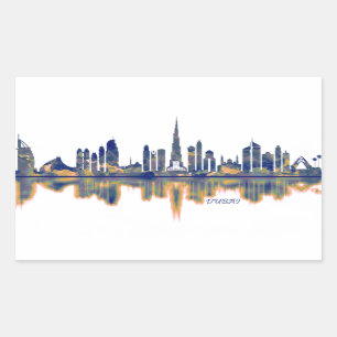 Dubai Skyline Rectangular Sticker