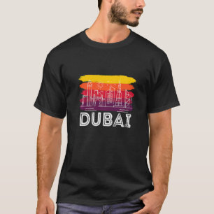 Dubai Skyline Retro United Arab Emirates Burj Khal T-Shirt