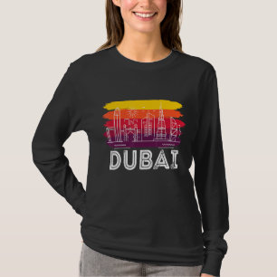 Dubai Skyline Retro United Arab Emirates Burj Khal T-Shirt