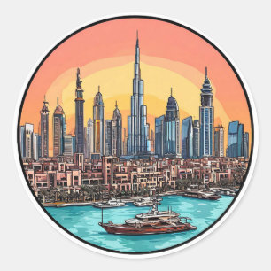 🌆 Dubai Skyline Sticker City Skyscraper Gift Art