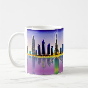 Dubai skyline with the skyscraper Burj Khalifa Coffee Mug
