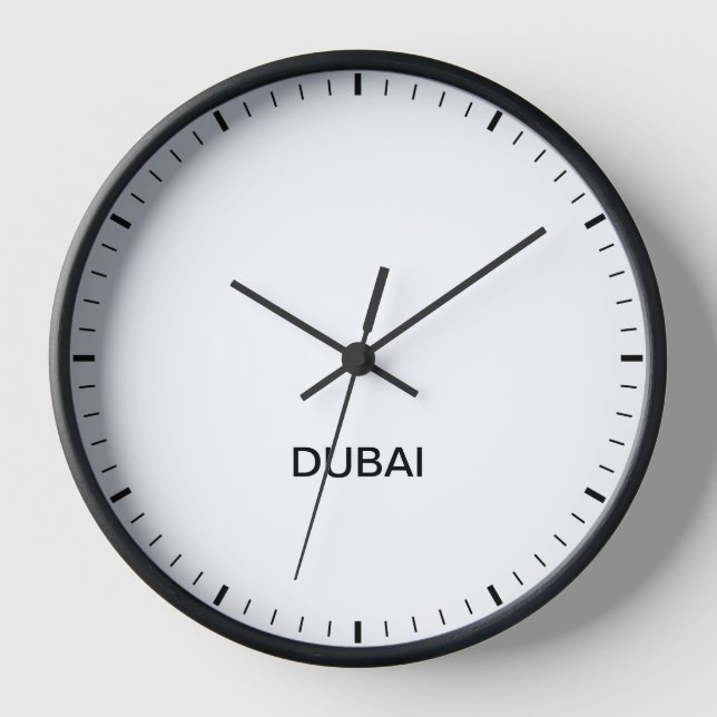 Dubai Time Zone Newsroom Style Clock (Front)