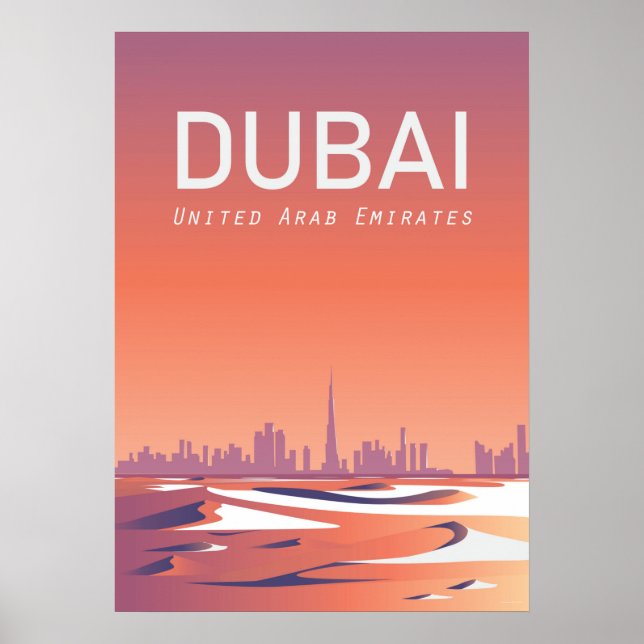 Dubai Travel Poster  United Arab Emirates (Front)