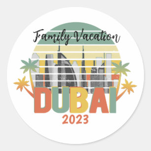 Dubai Travel Tourist Vacation Group Classic Round Sticker