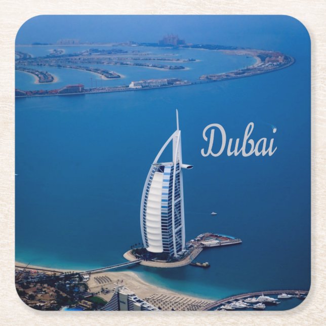 Dubai UAE Burj Al Arab Square Paper Coaster (Front)
