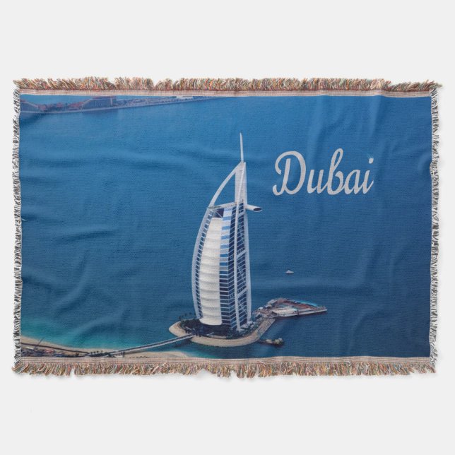 Dubai UAE Burj Al Arab Throw Blanket (Front)