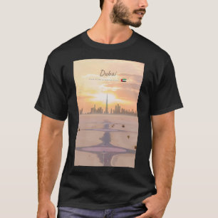 Dubai, UAE - Burj Khalifa Desert Skyline T-Shirt