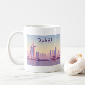 Dubai UAE Burj Khalifa Pastel Travel Design Coffee Mug