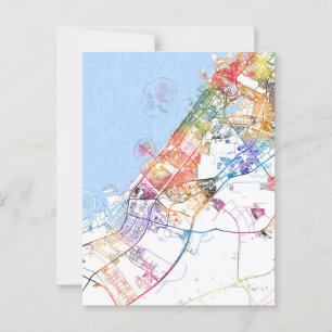 Dubai UAE City Map Postcard
