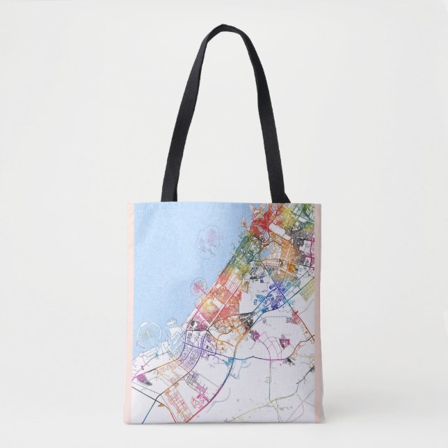 Dubai UAE City Map Tote Bag (Front)