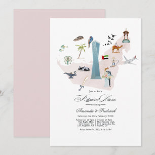 Dubai UAE Destination Wedding Rehearsal Dinner Invitation