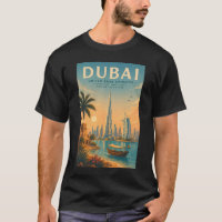 Dubai UAE Illustration Travel Art Vintage