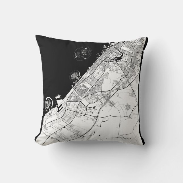 Dubai UAE Map Cushion (Front)