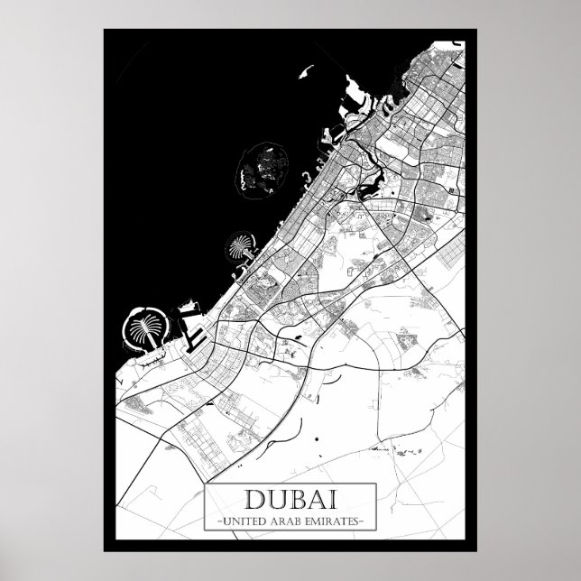 Dubai UAE Map Poster (Front)