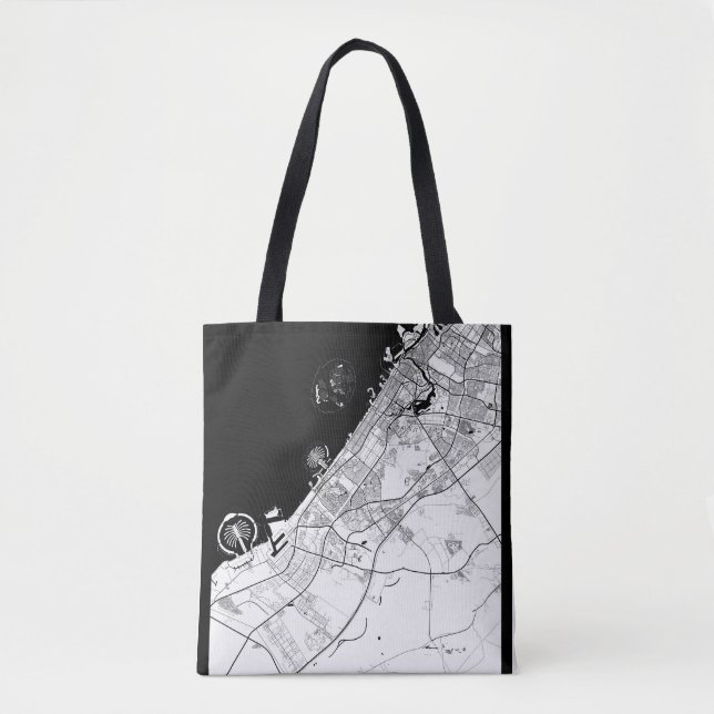 Dubai UAE Map Tote Bag (Front)