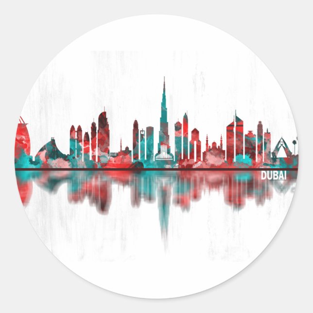 Dubai UAE Skyline Classic Round Sticker (Front)