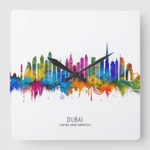 Dubai UAE Skyline Square Wall Clock