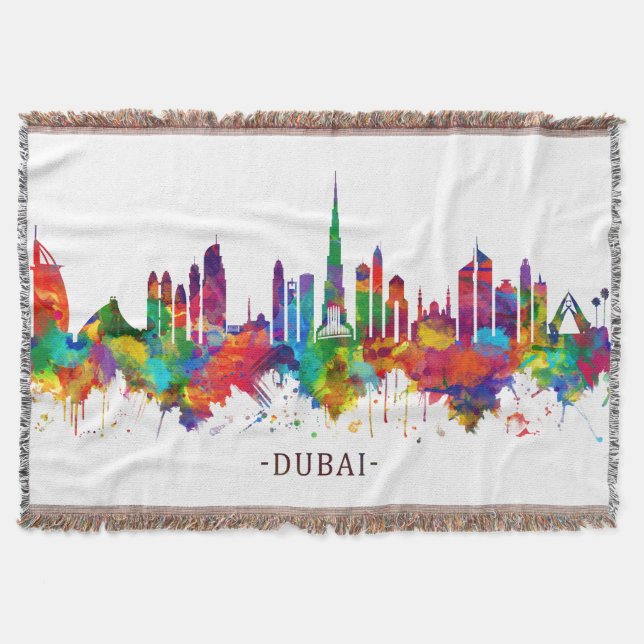 Dubai UAE Skyline Throw Blanket (Front)