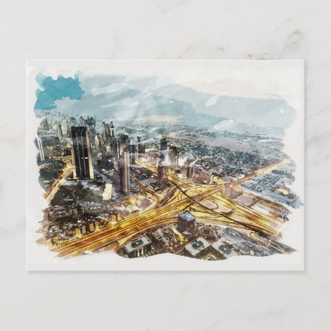 Dubai UAE Unique Travel Souvenir Fine Art Postcard (Front)