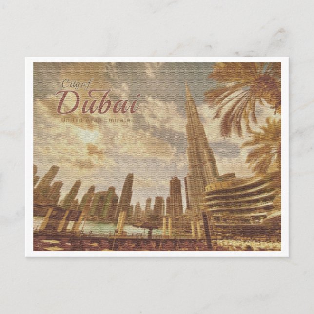 DUBAI UAE VINTAGE - BURJ KHALIFA POSTCARD (Front)