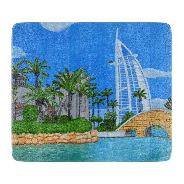 Dubai, United Arab Emirates cutting board  (Front)