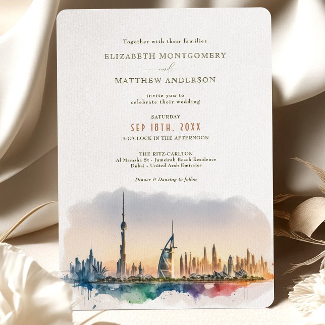 Dubai United Arab Emirates Destination Wedding Invitation (Creator Uploaded)