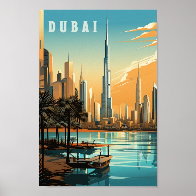 Dubai United Arab Emirates Famous Travel Place Poster (Front)