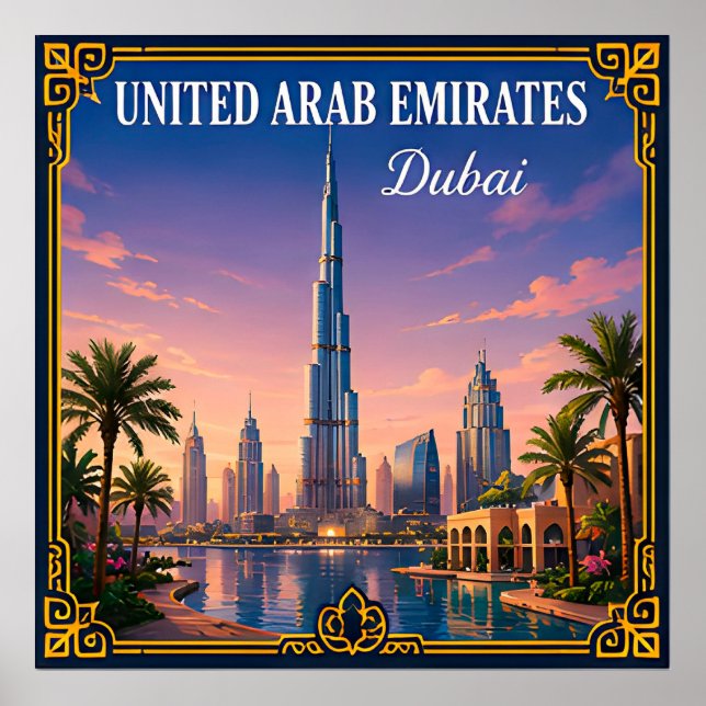 🌇 Dubai United Arab Emirates Memory From Visit 🌇 Poster (Front)