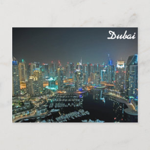 Dubai, United Arab Emirates skyline at night Postcard