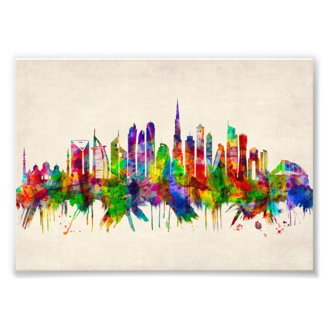 Dubai United Arab Emirates Skyline Photo Print (Front)