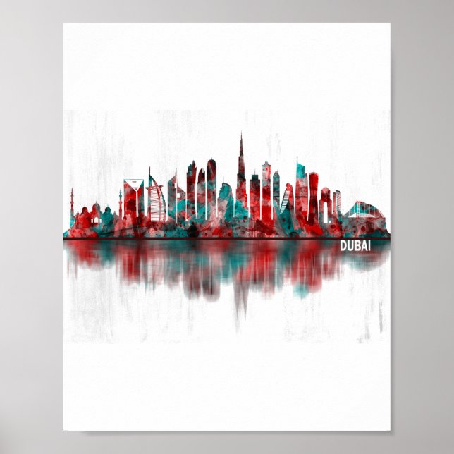 Dubai United Arab Emirates Skyline Poster (Front)
