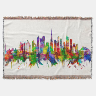 Dubai United Arab Emirates Skyline Throw Blanket