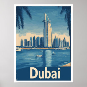 Dubai United Arab Emirates Travel Illustration Poster